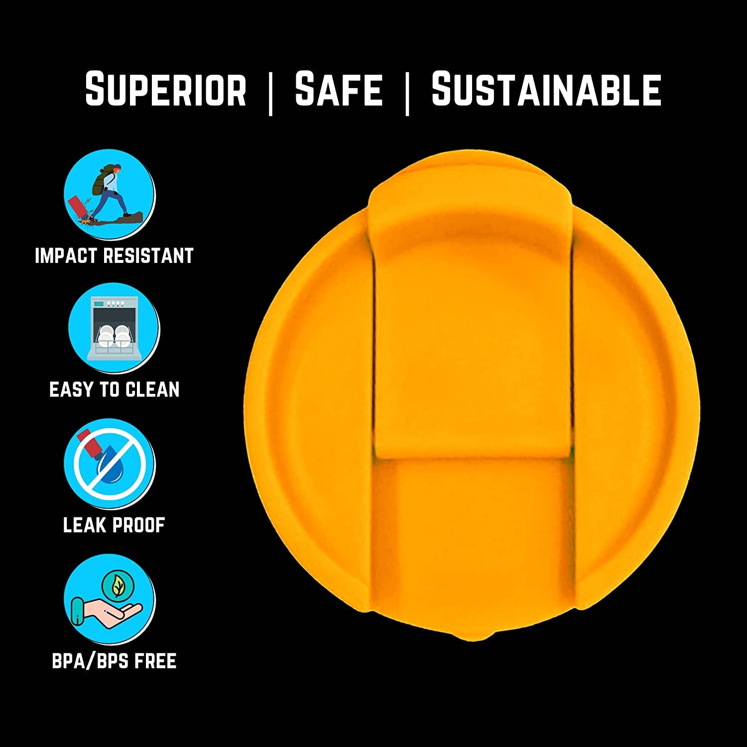NuRich Hydro Wide Mouth Flip and Sip Replacement Coffee Lid or Cap Accessories Compatible with Hydroflask, Nalgene, and Many More Top Water Bottle Brands Sizes 12 16 18 20 32 40 64 Ounce - ENFT