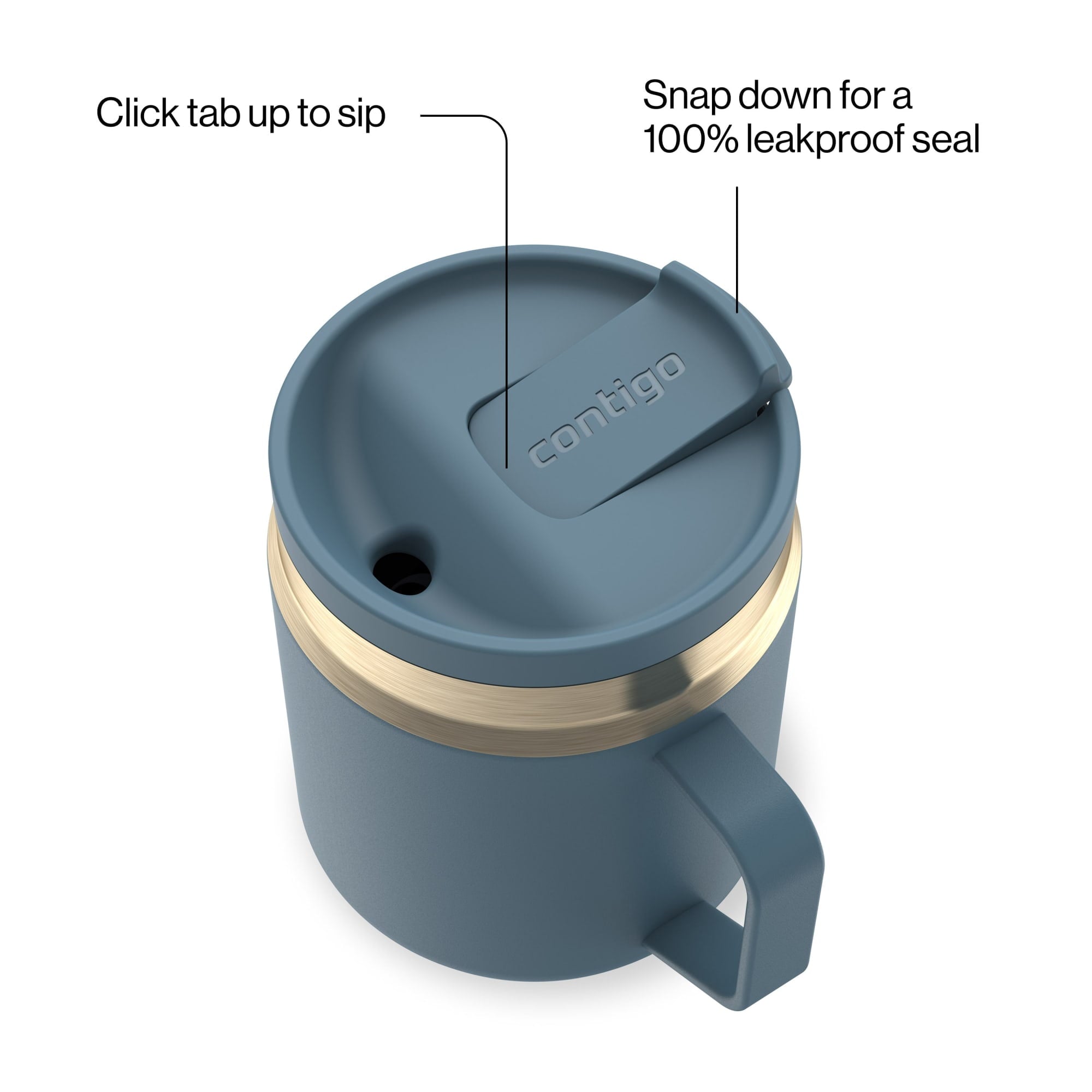 Contigo SnapSeal Leakproof Stainless Steel Reusable Travel Tumbler,Black/Bronze, 14 oz - 9DSU