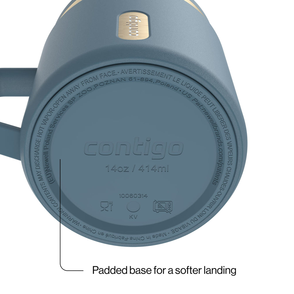 Contigo SnapSeal Leakproof Stainless Steel Reusable Travel Tumbler,Black/Bronze, 14 oz - 9DSU