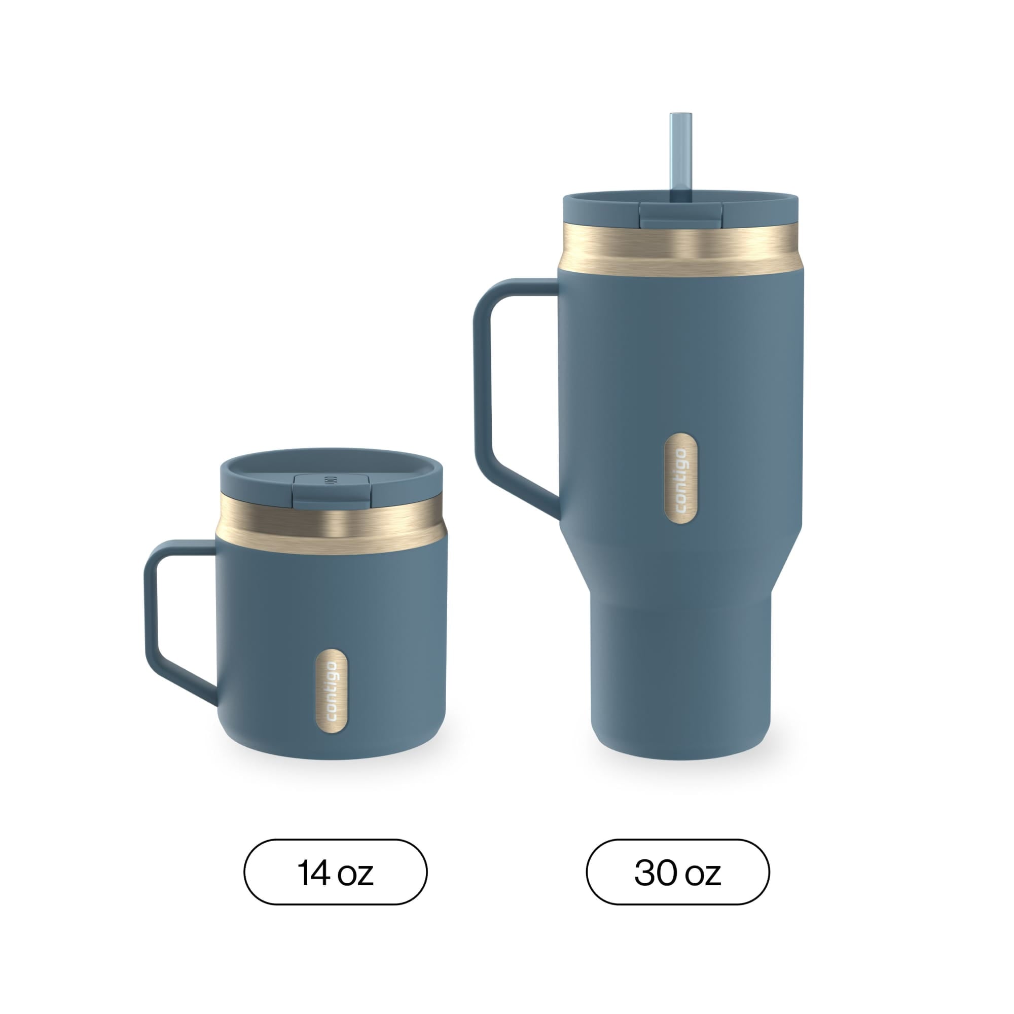 Contigo SnapSeal Leakproof Stainless Steel Reusable Travel Tumbler,Black/Bronze, 14 oz - 9DSU