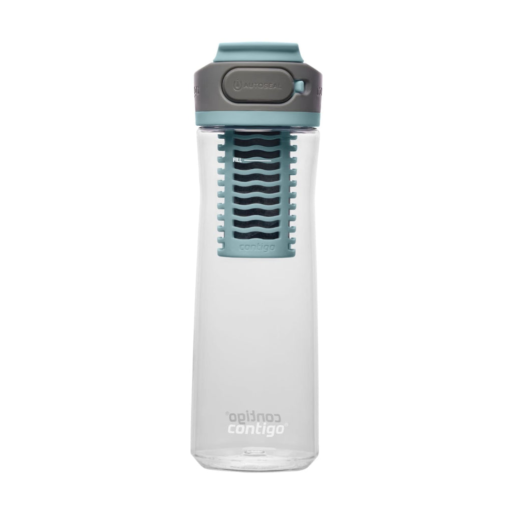(2 pack) Contigo Clybourn Plastic FreeFlow Filter Water Bottle with AUTOSEAL Lid 24 oz., Salt, with Replacable Filter - 59TD