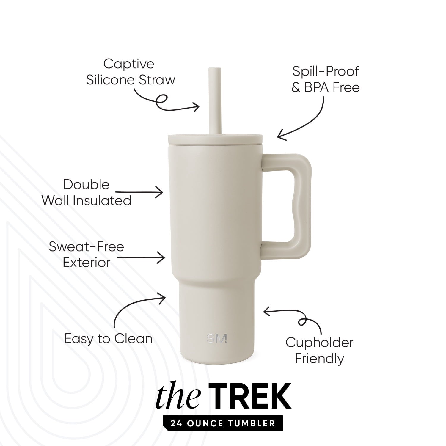 Simple Modern 24oz Trek Tumbler with handle and Silicone Straw Lid | Asteroid - NJ8Q