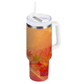 40 oz Insulated Stainless Steel Tumbler Double Wall Stainless Steel Tumbler with 2-Way Drinking Red Maple Leaves in Autumn - 2MYN