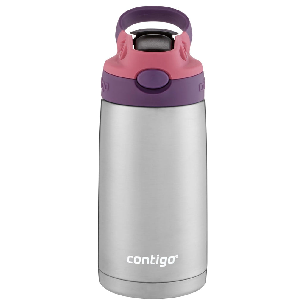 Contigo Kids Stainless Steel Water Bottle with Redesigned AUTOSPOUT Straw Lid Eggplant and Punch, 13 fl oz. - 4VP4