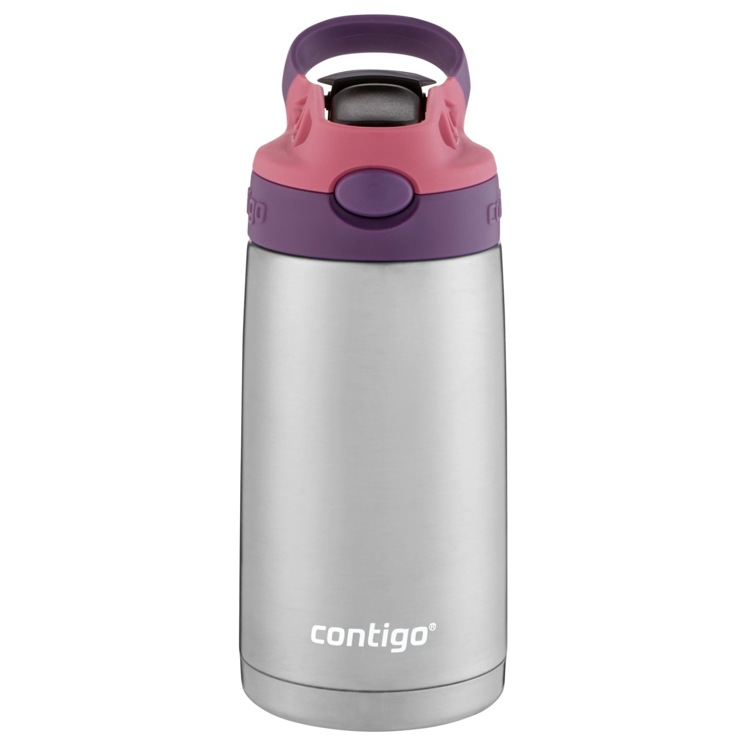 Contigo Kids Stainless Steel Water Bottle with Redesigned AUTOSPOUT Straw Lid Eggplant and Punch, 13 fl oz. - 4VP4