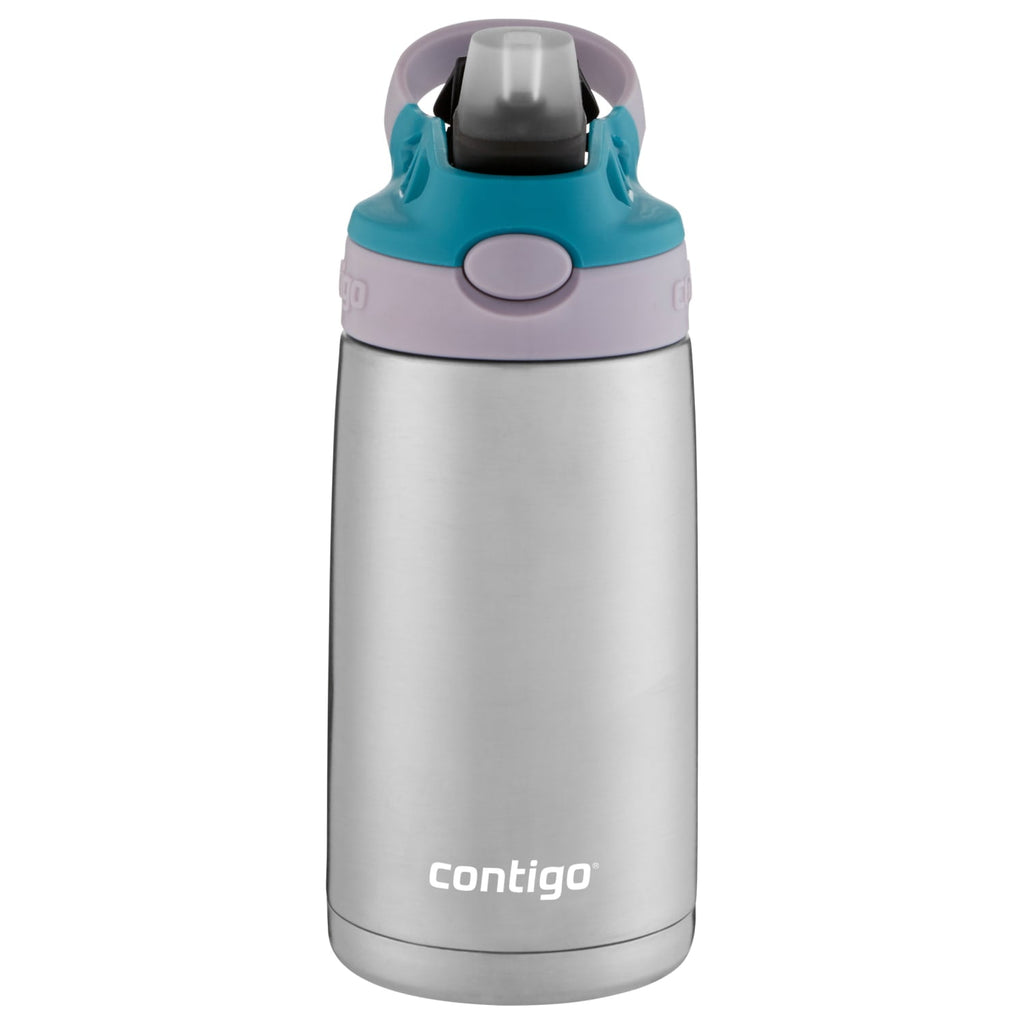 Contigo Kids Stainless Steel Water Bottle with Redesigned AUTOSPOUT Straw Lid Eggplant and Punch, 13 fl oz. - 4VP4