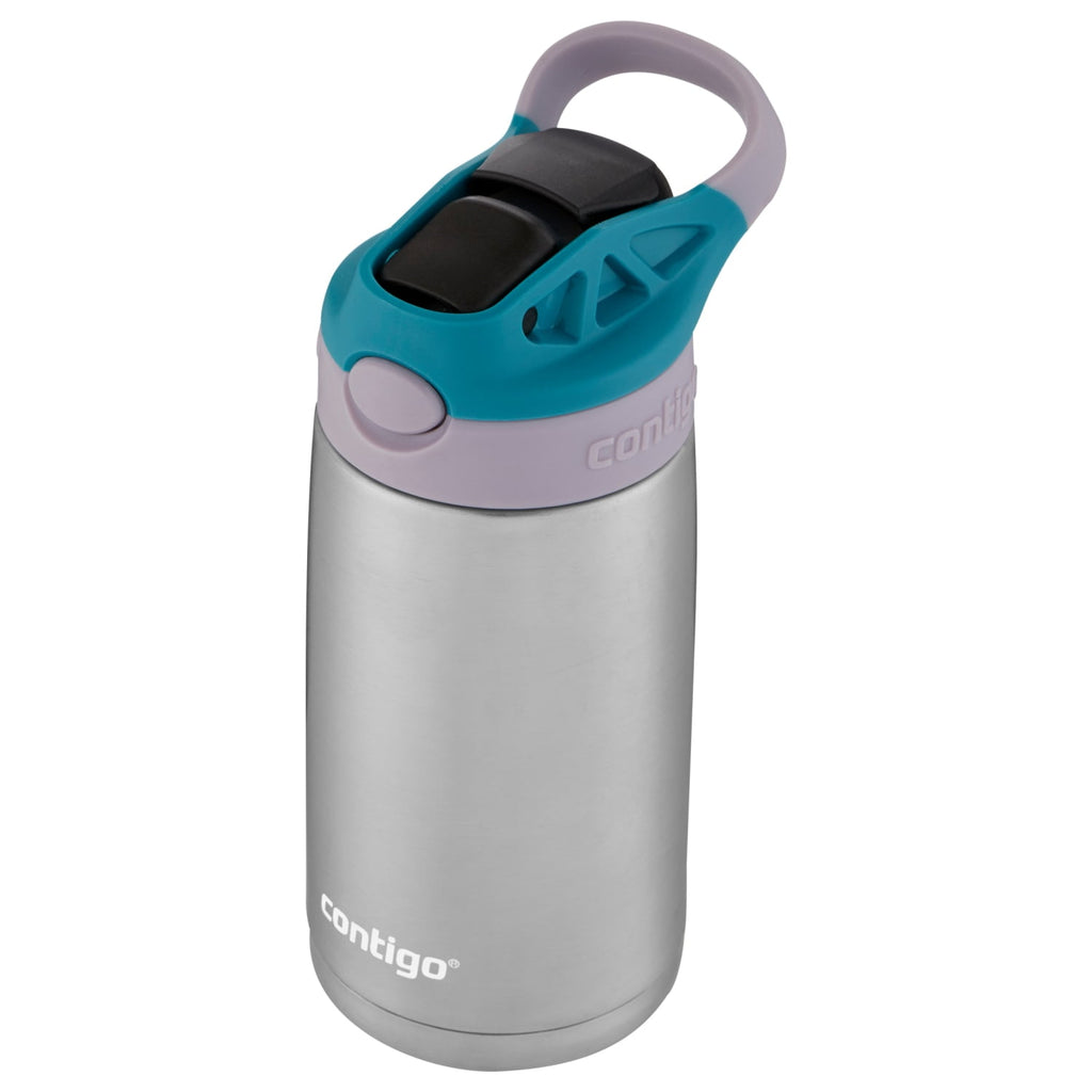 Contigo Kids Stainless Steel Water Bottle with Redesigned AUTOSPOUT Straw Lid Eggplant and Punch, 13 fl oz. - 4VP4
