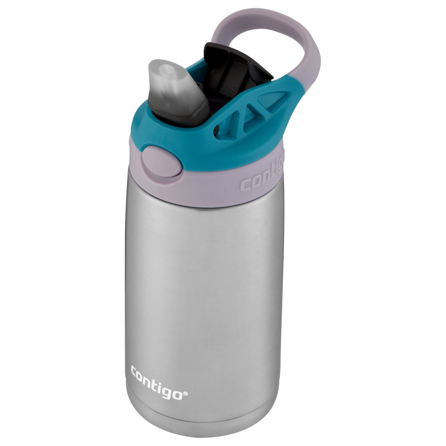 Contigo Kids Stainless Steel Water Bottle with Redesigned AUTOSPOUT Straw Lid Eggplant and Punch, 13 fl oz. - 4VP4