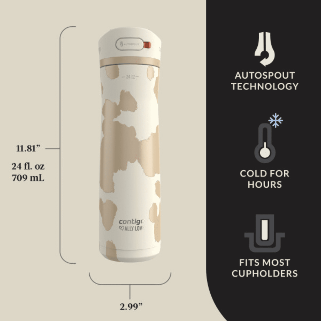 Contigo x Ally Love Ashland Chill 2.0 Stainless Steel Water Bottle with Autospout Lid, 24 oz, Oatmilk - PPWA