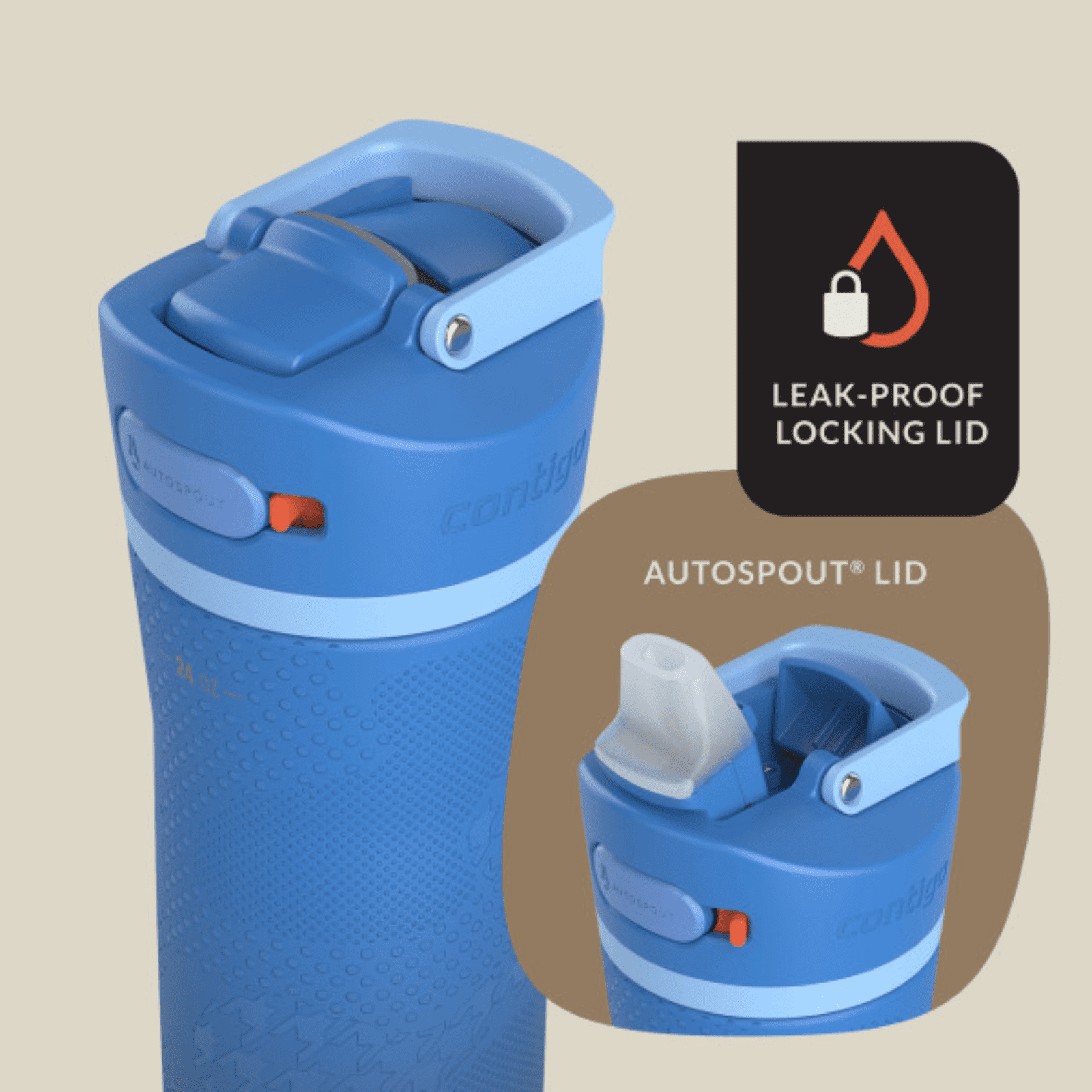 Contigo x Ally Love Ashland Chill 2.0 Stainless Steel Water Bottle with Autospout Lid, 24 oz, Oatmilk - PPWA