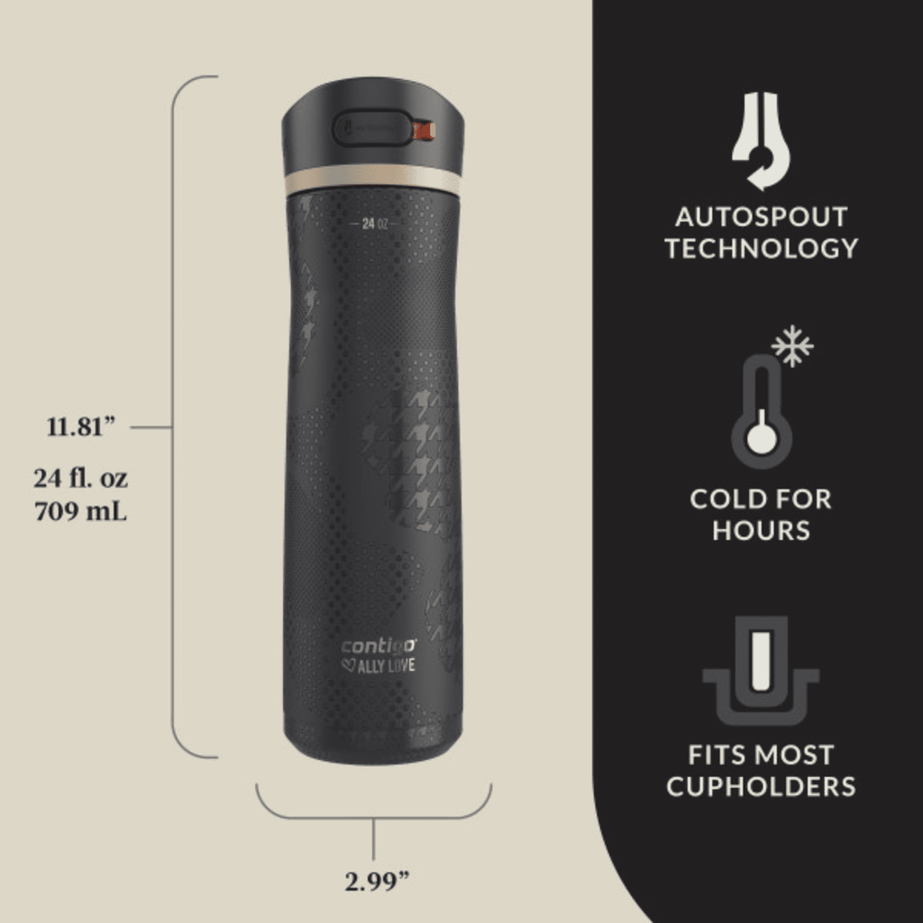 Contigo x Ally Love Ashland Chill 2.0 Stainless Steel Water Bottle with Autospout Lid, 24 oz, Oatmilk - PPWA