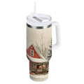 40 oz Insulated Stainless Steel Tumbler Double Wall Stainless Steel Tumbler with 2-Way Drinking House with Snow-covered Roof - 48Z3
