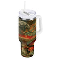 40 oz Insulated Stainless Steel Tumbler Double Wall Stainless Steel Tumbler with 2-Way Drinking Red Mushrooms - 4R5Y