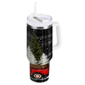 40 oz Insulated Stainless Steel Tumbler Double Wall Stainless Steel Tumbler with 2-Way Drinking Red Truck with Christmas Tree - XLKJ