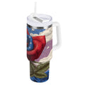 40 oz Insulated Stainless Steel Tumbler Double Wall Stainless Steel Tumbler with 2-Way Drinking Roses and Clouds - 95NT