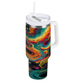 40 oz Insulated Stainless Steel Tumbler Double Wall Stainless Steel Tumbler with 2-Way Drinking Swirling Galaxy - 9KKU