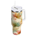 40 oz Insulated Stainless Steel Tumbler Double Wall Stainless Steel Tumbler with 2-Way Drinking Watercolor Maple Leaves Pattern - 5YJP