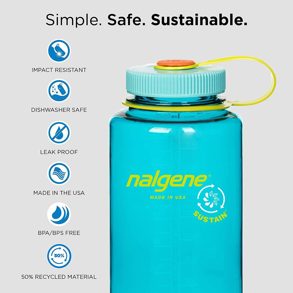 Nalgene Sustain 32 oz. Wide Mouth Water Bottle - Indigo - 9EGV