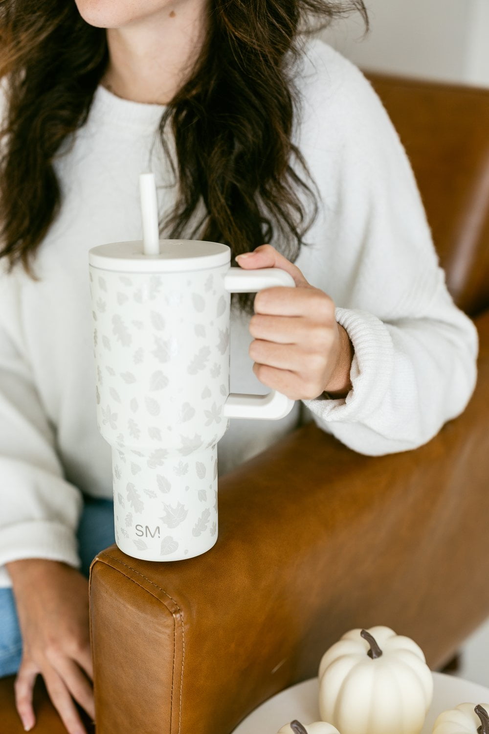 Simple Modern 30 fl oz Insulated Stainless Steel Trek Tumbler with Straw Lid | Seaglass Sage and Cream Checkmate - 2P24
