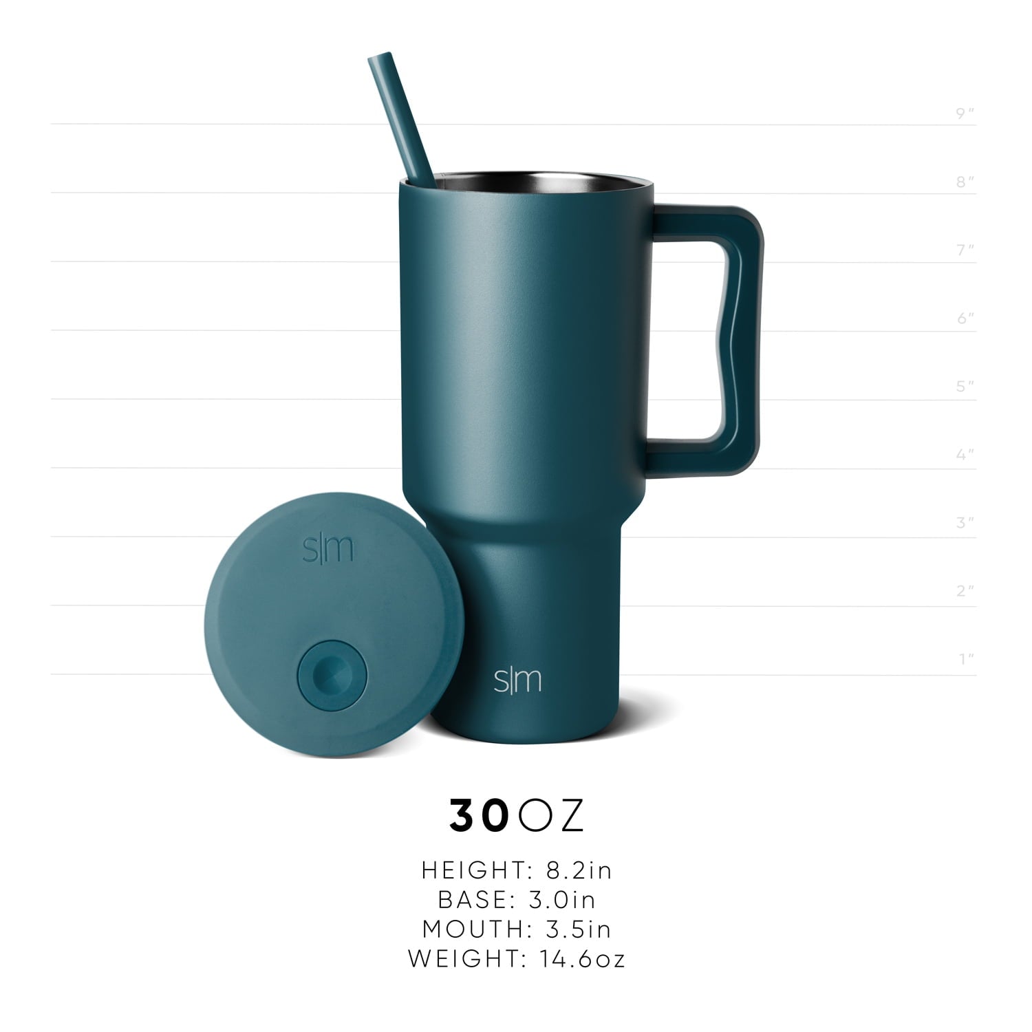 Simple Modern 30 fl oz Insulated Stainless Steel Trek Tumbler with Straw Lid | Seaglass Sage and Cream Checkmate - 2P24