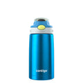 Kids Water Bottle with Straw 13 oz Autospout, Easy Clean Lid, Pop Up Spill Proof Valve, Durable BPA Free Plastic, for School Sports Travel, Blue - YNS8