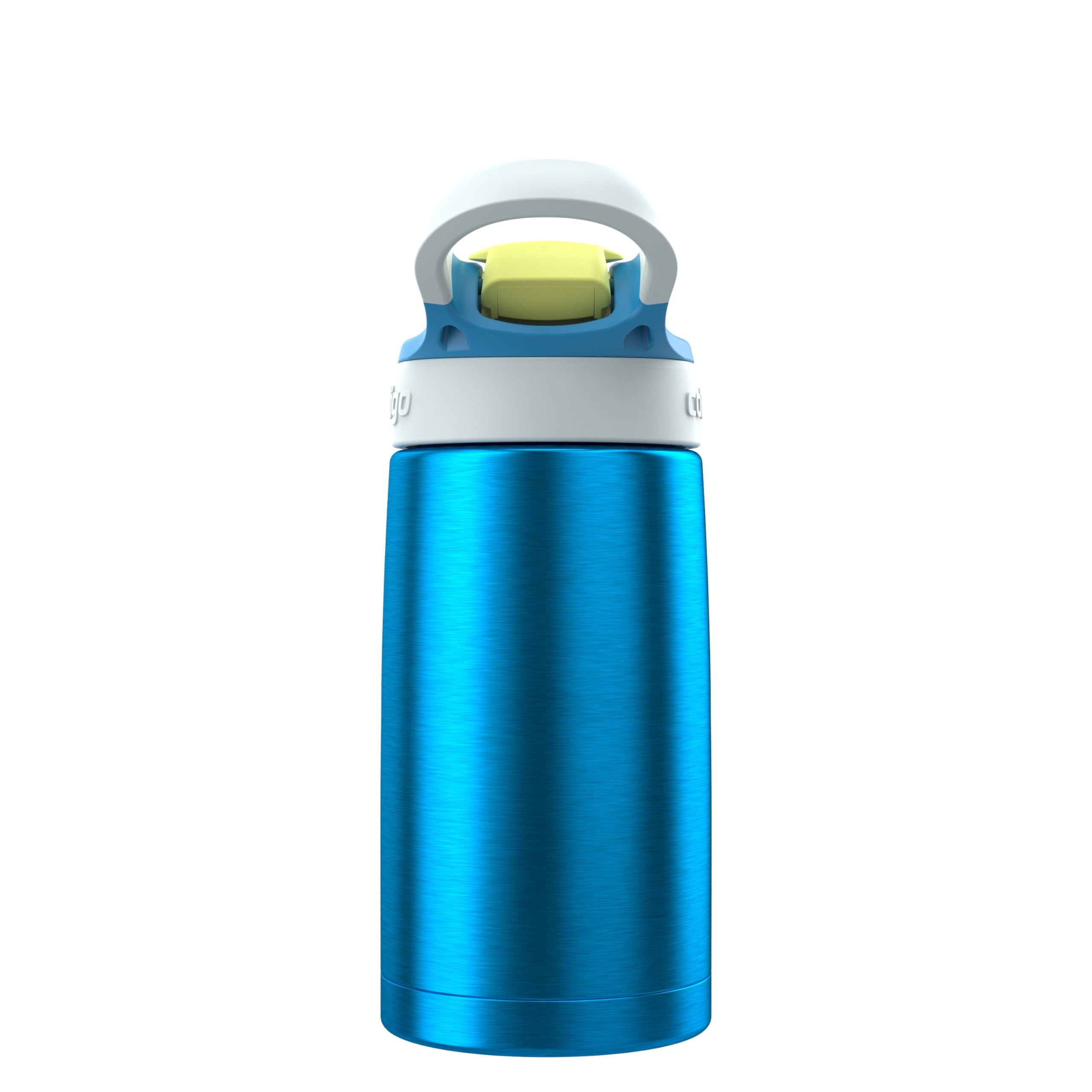 Kids Water Bottle with Straw 13 oz Autospout, Easy Clean Lid, Pop Up Spill Proof Valve, Durable BPA Free Plastic, for School Sports Travel, Blue - YNS8