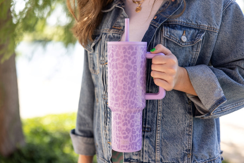 Simple Modern 40 fl oz Insulated Stainless Steel Trek Tumbler with Straw Lid | Blush - 9KRF