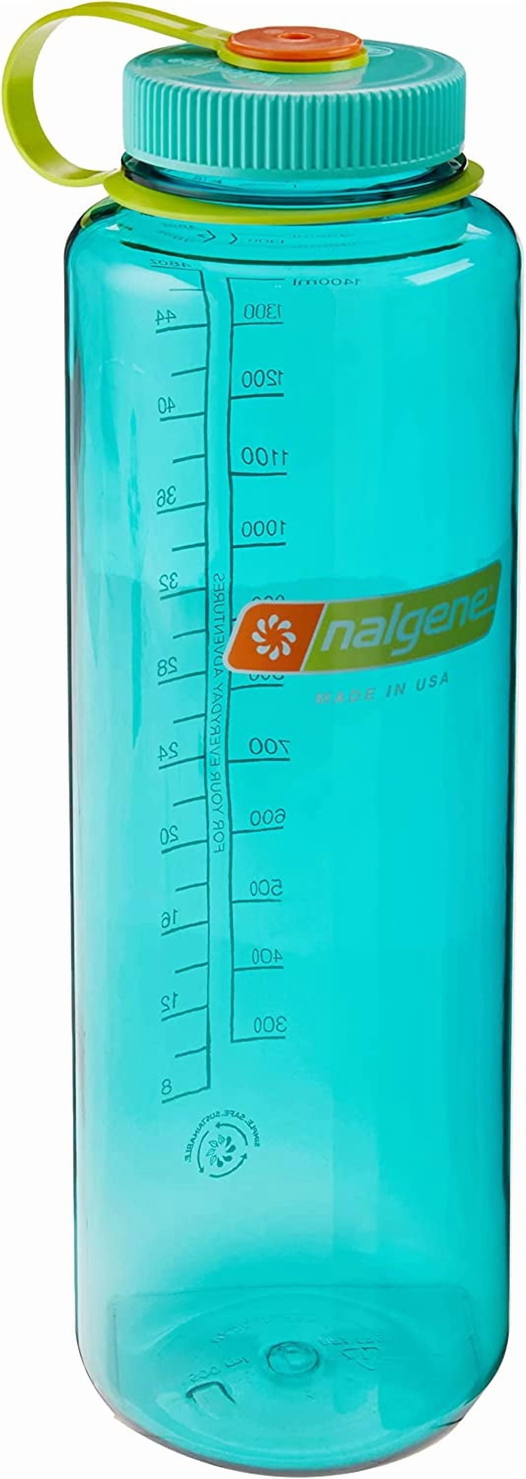 Nalgene Sustain Tritan BPA-Free Water Made with Material Derived from 50% Plastic Waste (using ISCC certified mass balance), 48 OZ, Wide Mouth, Cerulean - WZ43