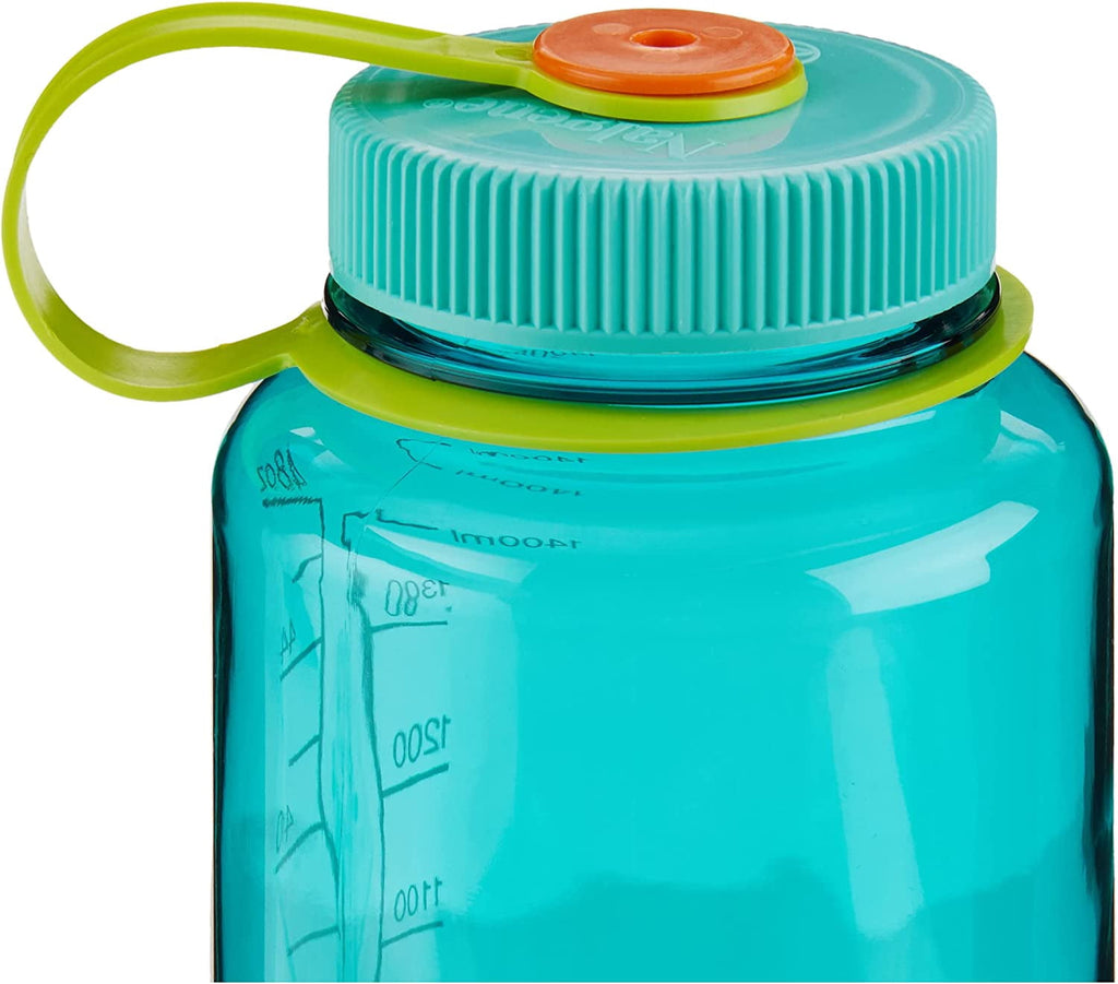 Nalgene Sustain Tritan BPA-Free Water Made with Material Derived from 50% Plastic Waste (using ISCC certified mass balance), 48 OZ, Wide Mouth, Cerulean - WZ43