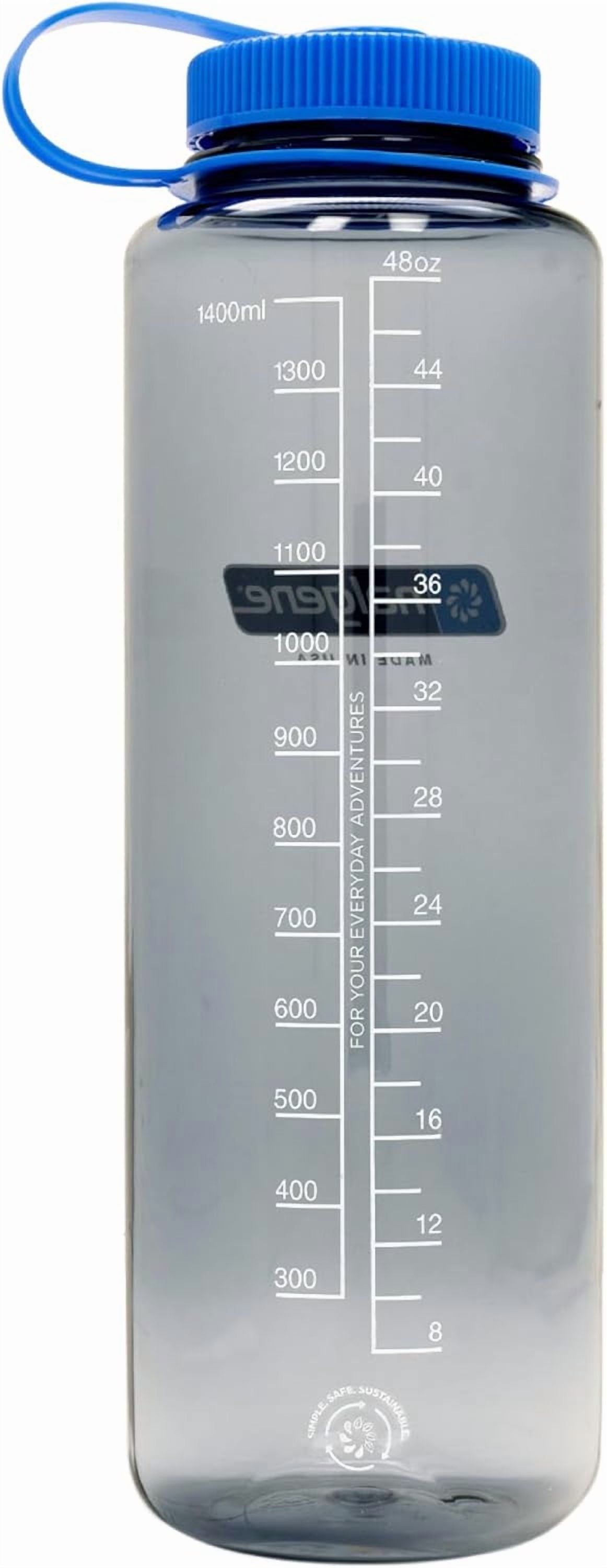 Nalgene Sustain Tritan BPA-Free Water Made with Material Derived from 50% Plastic Waste (using ISCC certified mass balance), 48 OZ, Wide Mouth, Cerulean - WZ43