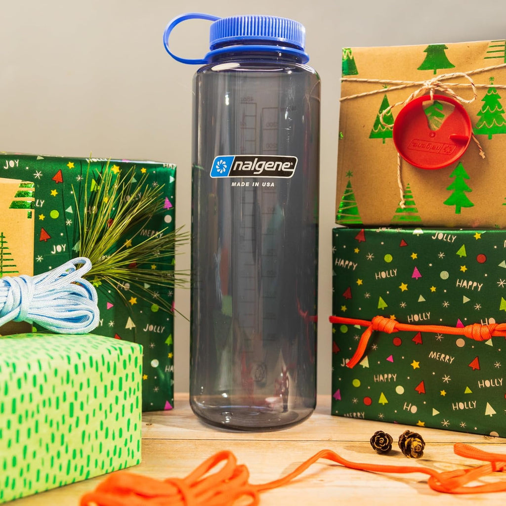 Nalgene Sustain Tritan BPA-Free Water Made with Material Derived from 50% Plastic Waste (using ISCC certified mass balance), 48 OZ, Wide Mouth, Cerulean - WZ43