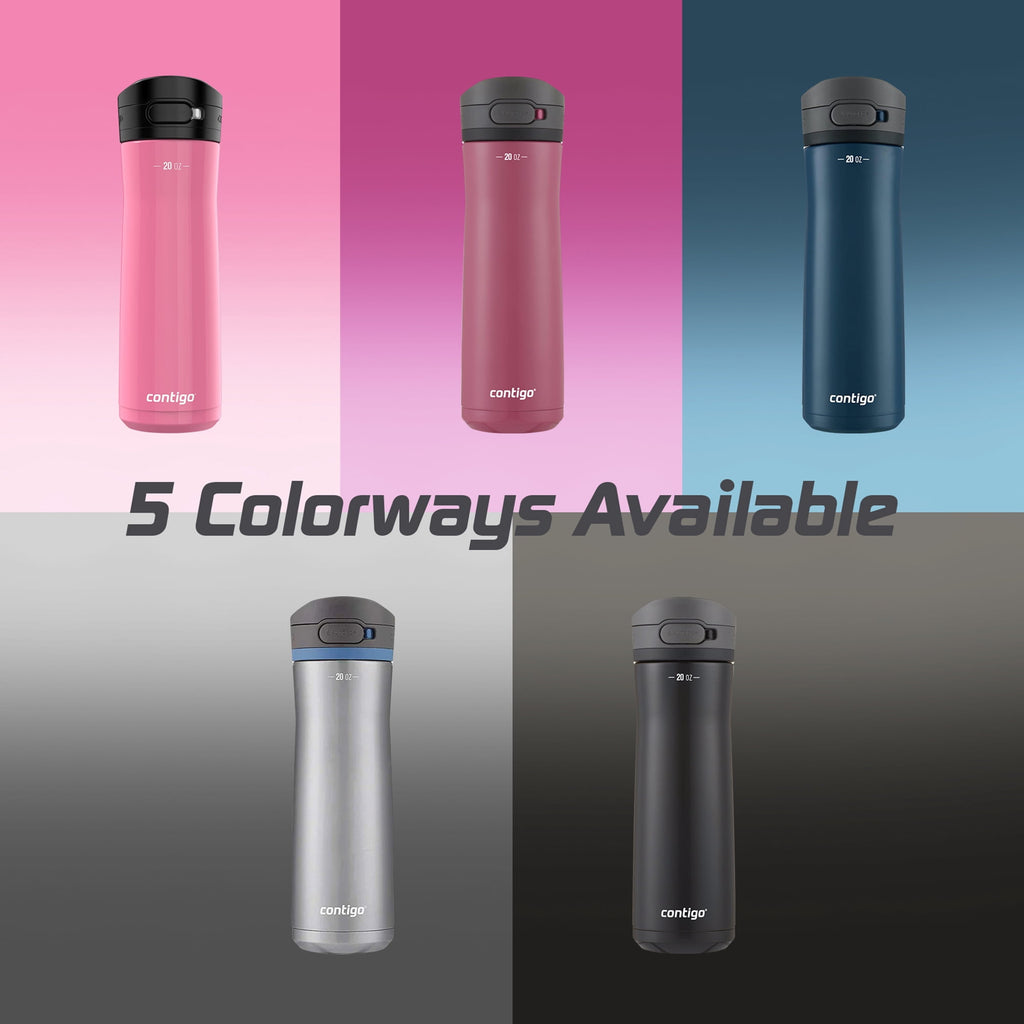 Contigo Jackson Chill 2.0 Stainless Steel Water Bottle with AUTOPOP Lid, 20 Ounces, Azalea - H3GN