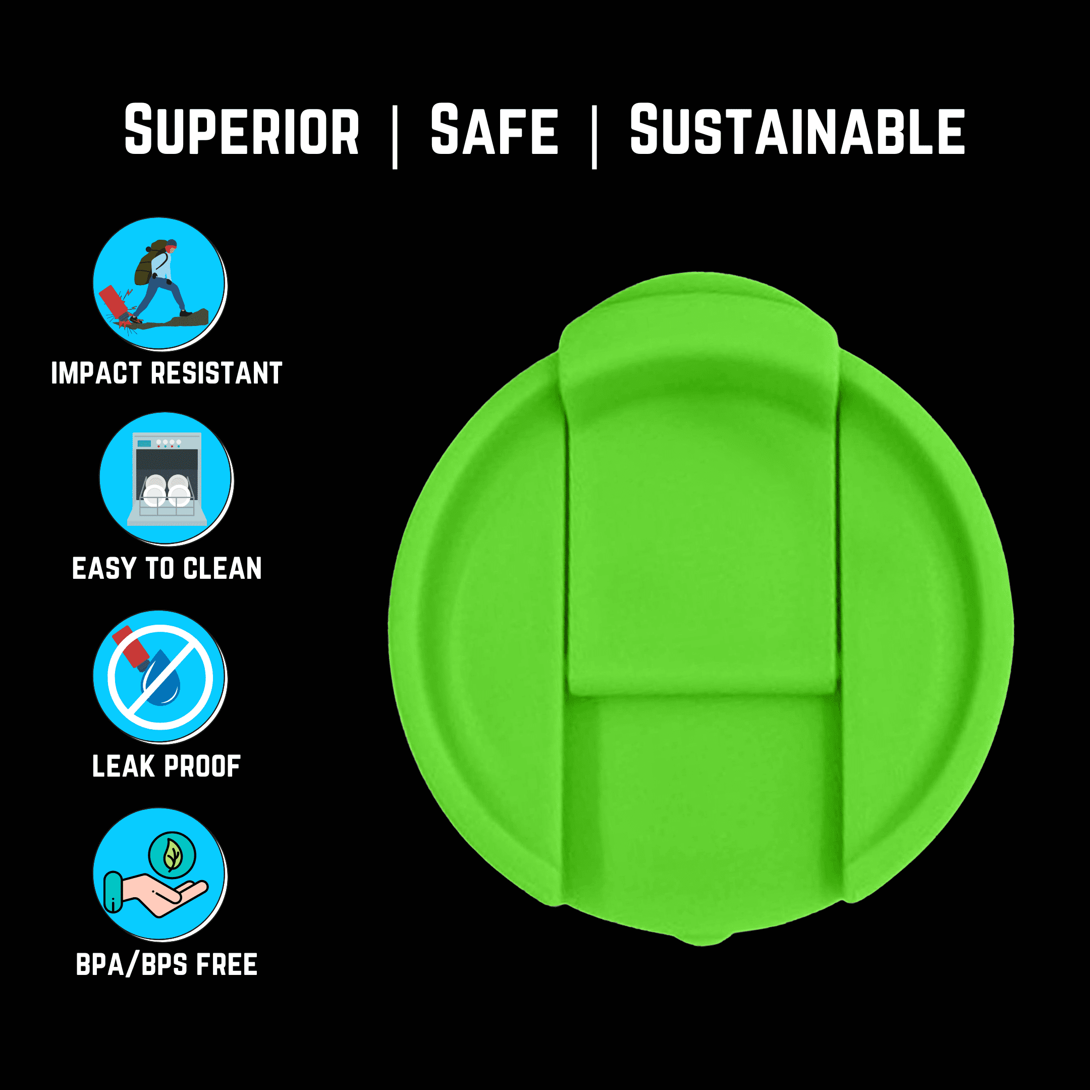NuRich Hydro Wide Mouth Flip and Sip Replacement Coffee Lid or Cap Accessories Compatible with Hydroflask, Nalgene, and Many More Top Water Bottle Brands Sizes 12 16 18 20 32 40 64 Ounce - HXPY