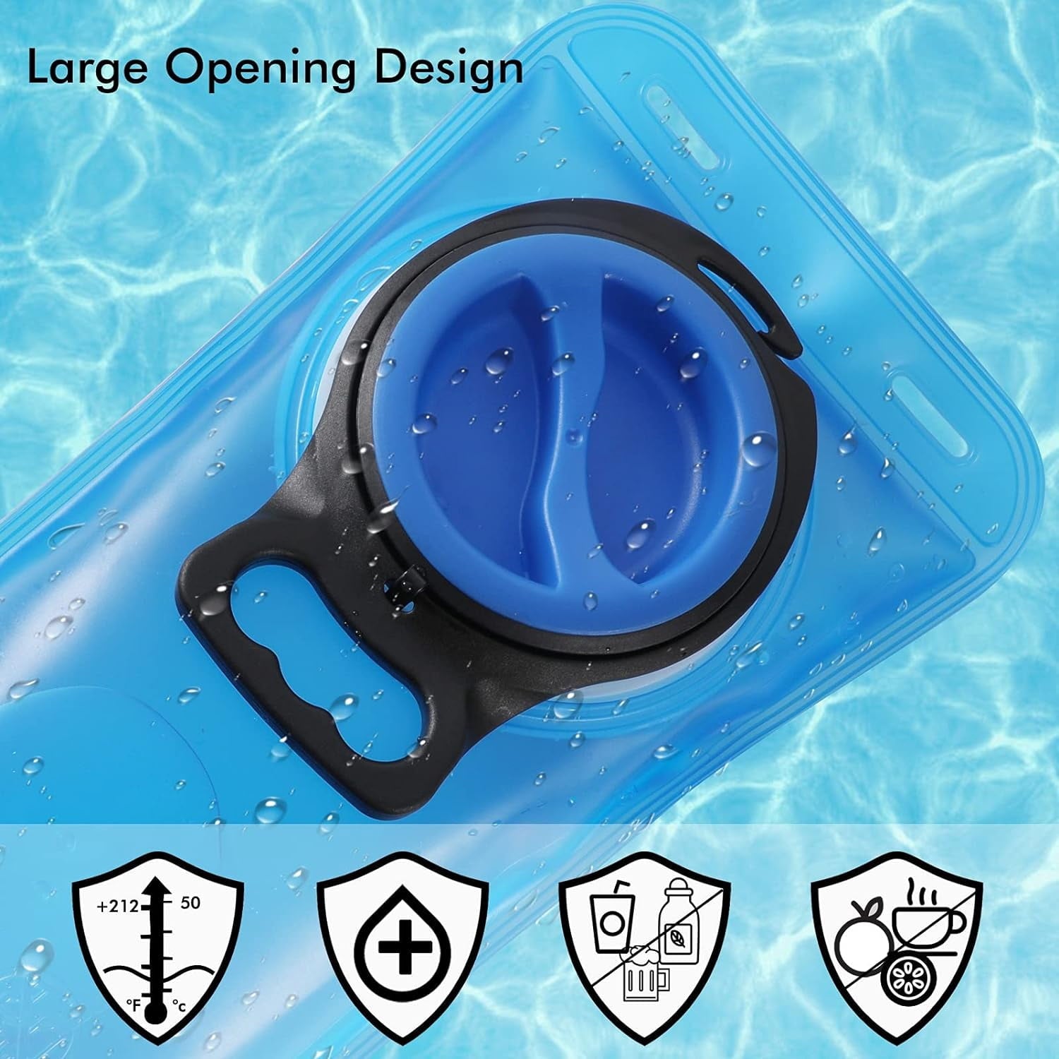 TAGVO Hydration Bladder 2 Liter BPA Free 70oz + Cleaning Brushes Kit, Leakproof Water Bladder Travel Reservoir Hydration Bag, Easy Cleaning by 3 Brushes and Air Drying by Collapsible Frame - 6KC3