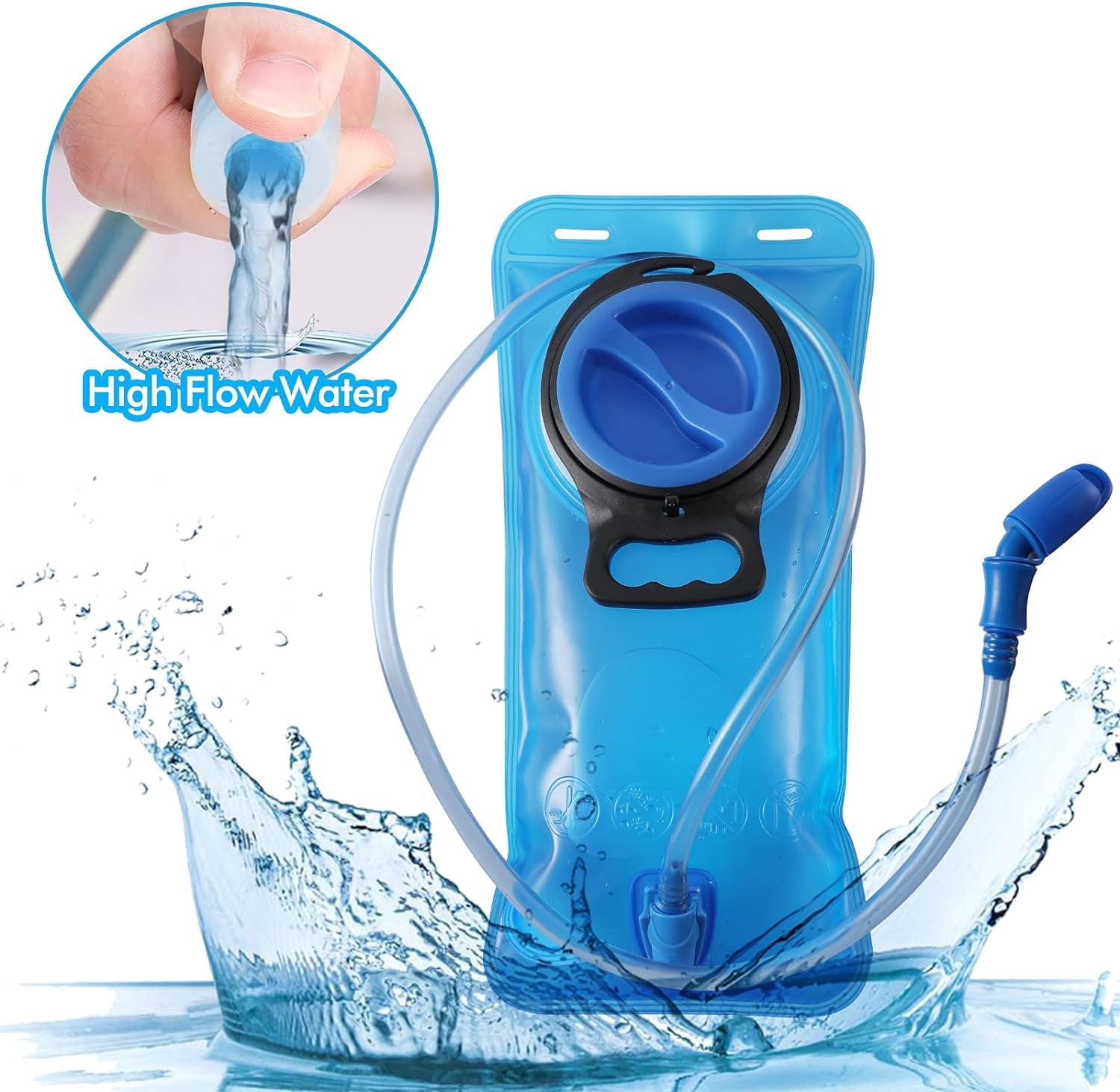 TAGVO Hydration Bladder 2 Liter BPA Free 70oz + Cleaning Brushes Kit, Leakproof Water Bladder Travel Reservoir Hydration Bag, Easy Cleaning by 3 Brushes and Air Drying by Collapsible Frame - 6KC3
