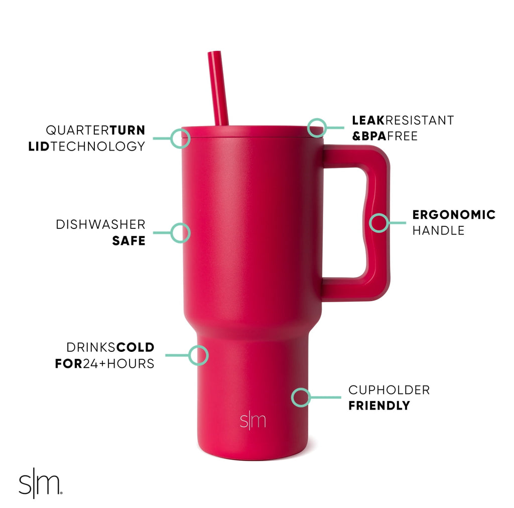 Simple Modern 30 fl oz Insulated Stainless Steel Trek Tumbler with Straw Lid | Seaglass Sage and Cream Checkmate - 2P24