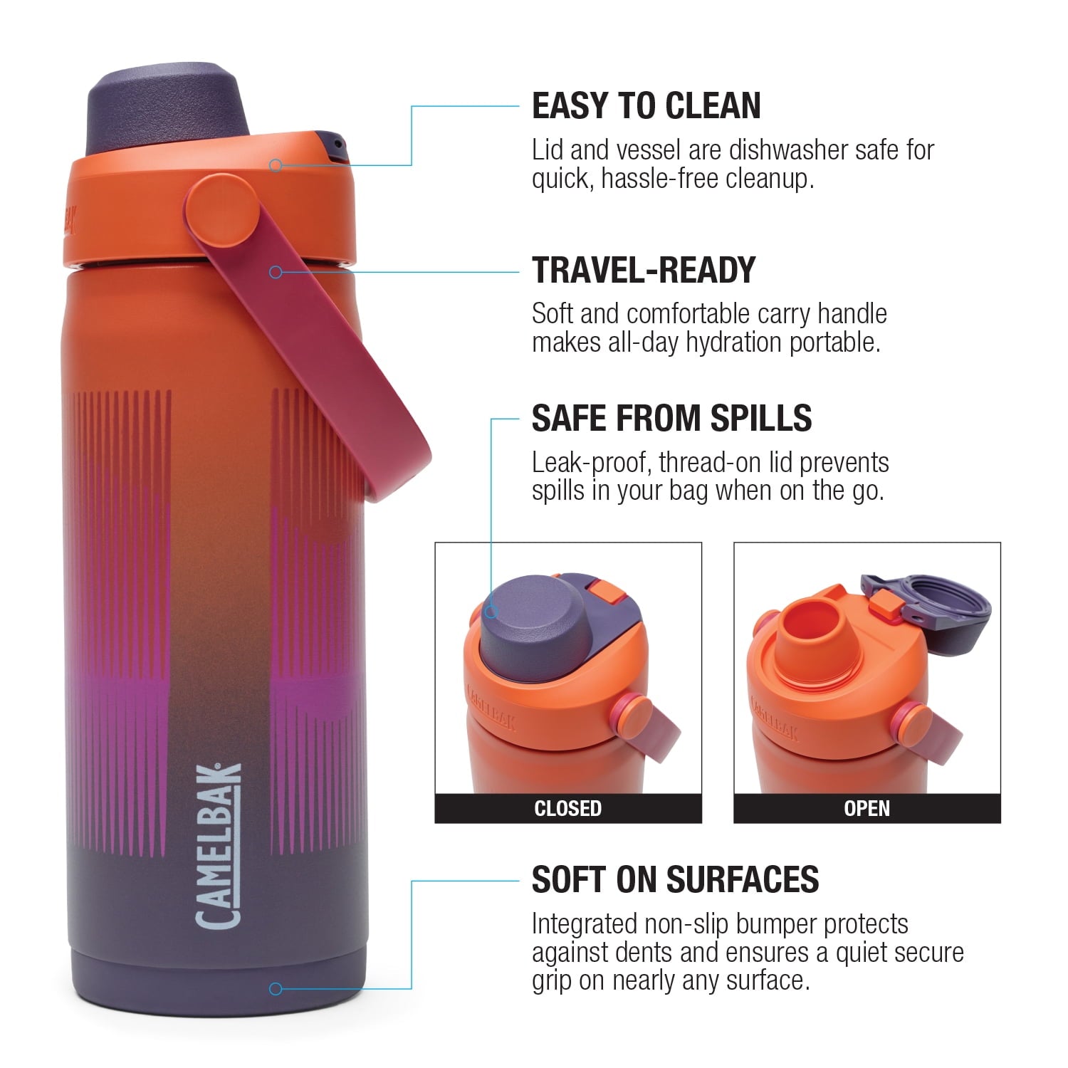 Camelbak Thrive Chug 16oz Stainless Steel Bottle Misty Mountain - E9H4