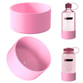 Linkidea 2 Pack Water Bottle Boot Compatible with Nalgene Sustain Wide Mouth 32oz/48oz, Narrow Mouth 32oz, Silicone Anti-Slip Bottle Bottom Bumper Protector (Light Pink) - NGQR