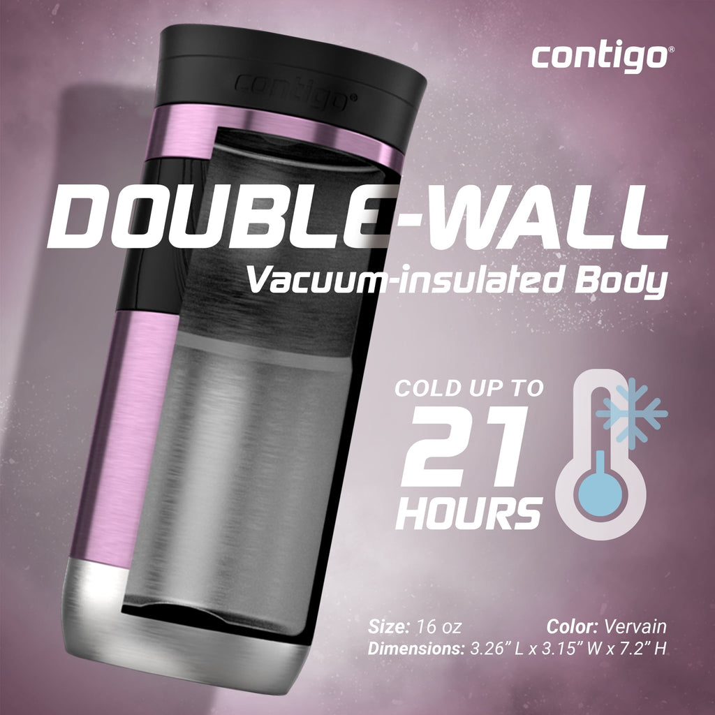Contigo Byron 2.0 Stainless Steel Travel Mug with SNAPSEAL Lid and Grip, 16oz. - G3H7