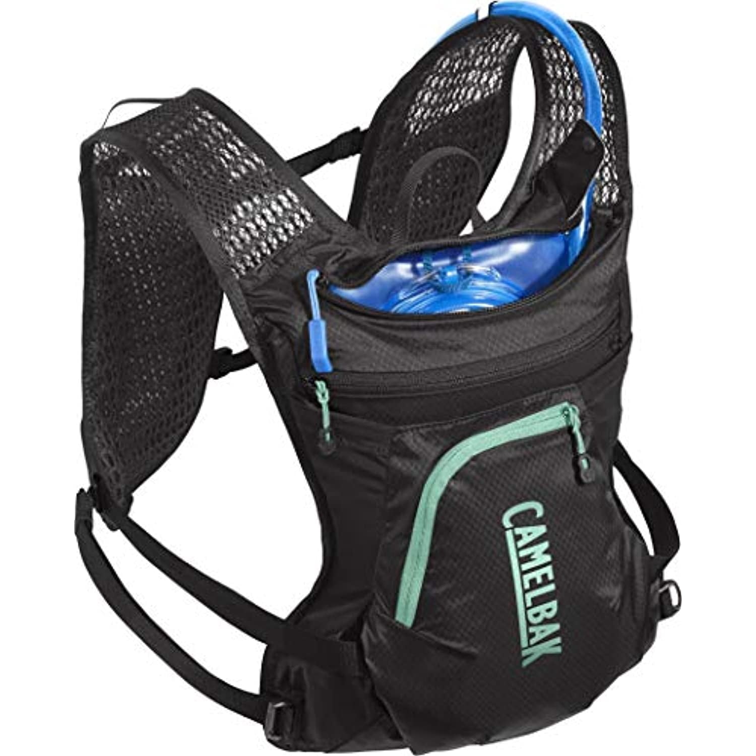 CamelBak Women's Chase Bike Vest 50oz - Hydration Vest - Easy Access Pockets, Black/Mint - ZZW7