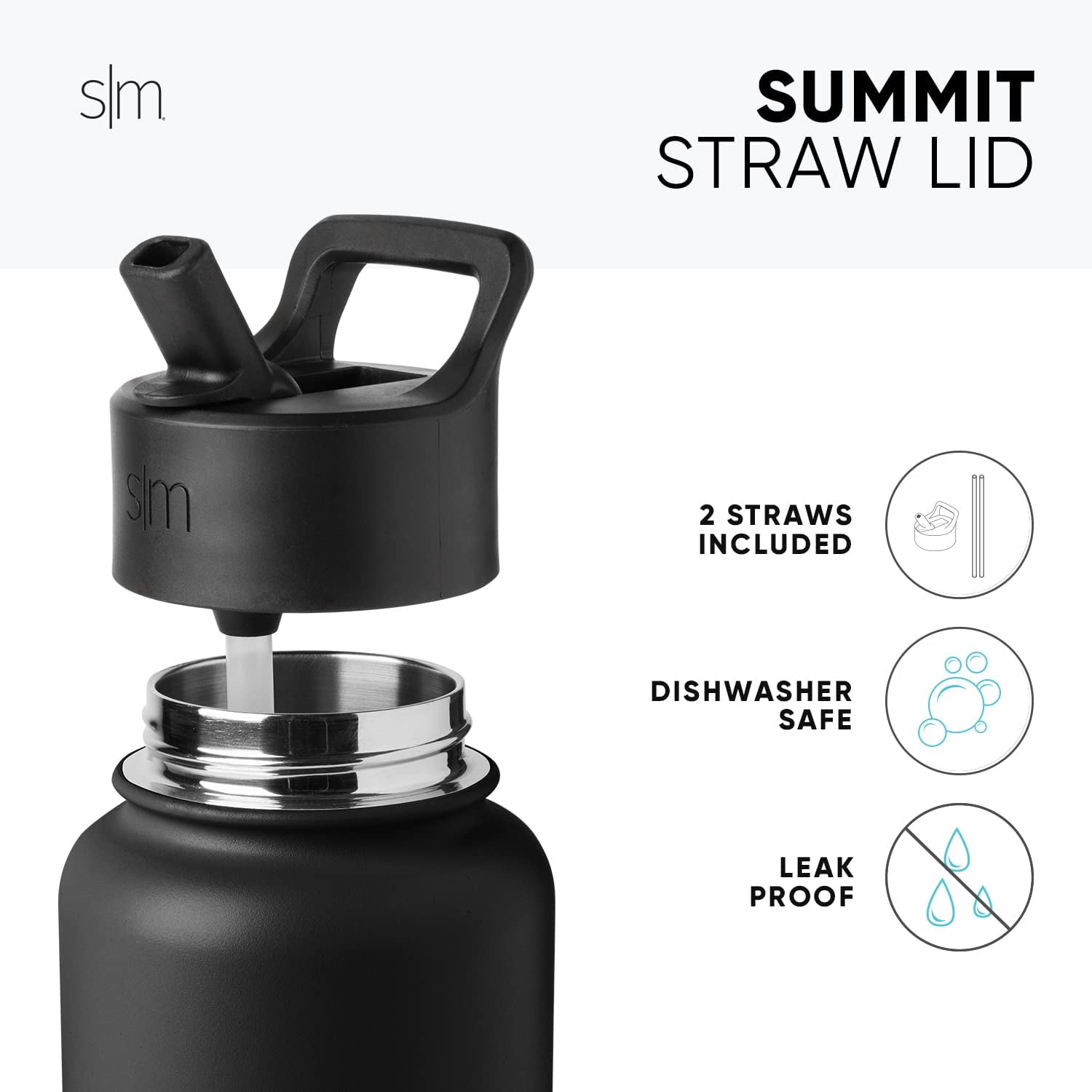 Simple Modern Water Bottle with Straw Lid Vacuum Insulated Stainless Steel Metal Thermos Bottles | Reusable Leak Proof BPA-Free Flask for School | Summit Collection | 22oz, Slumberland - EQGG