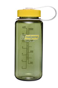 Nalgene 16oz Wide Mouth Water Bottle BPA-Free USA Made, Oil Green + Freesia - 9ZAD