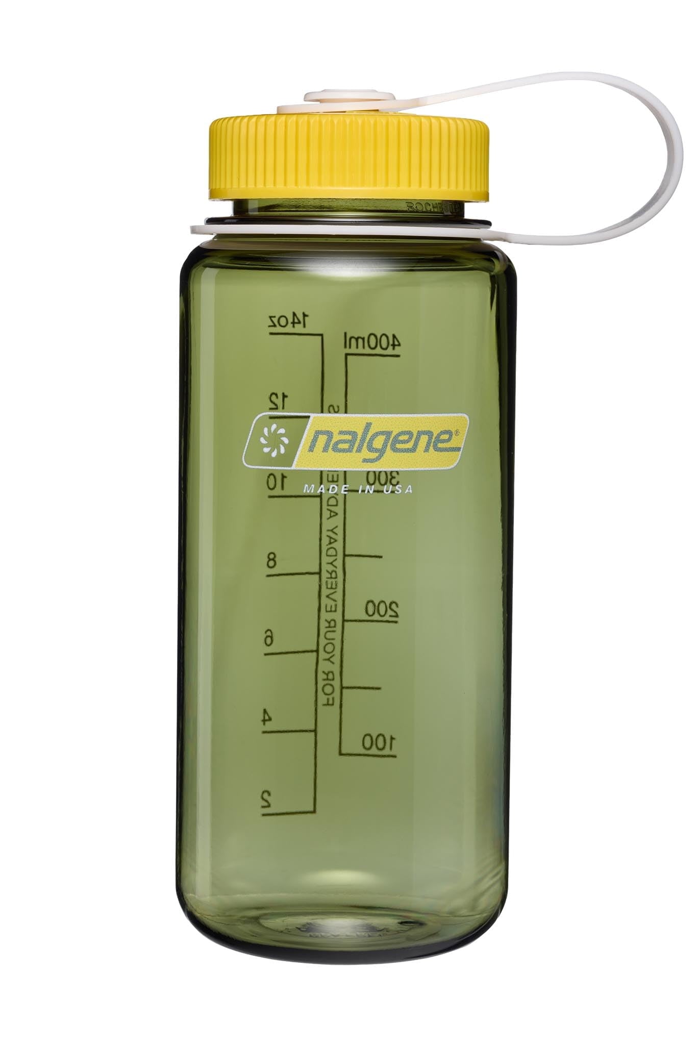 Nalgene 16oz Wide Mouth Water Bottle BPA-Free USA Made, Oil Green + Freesia - 9ZAD