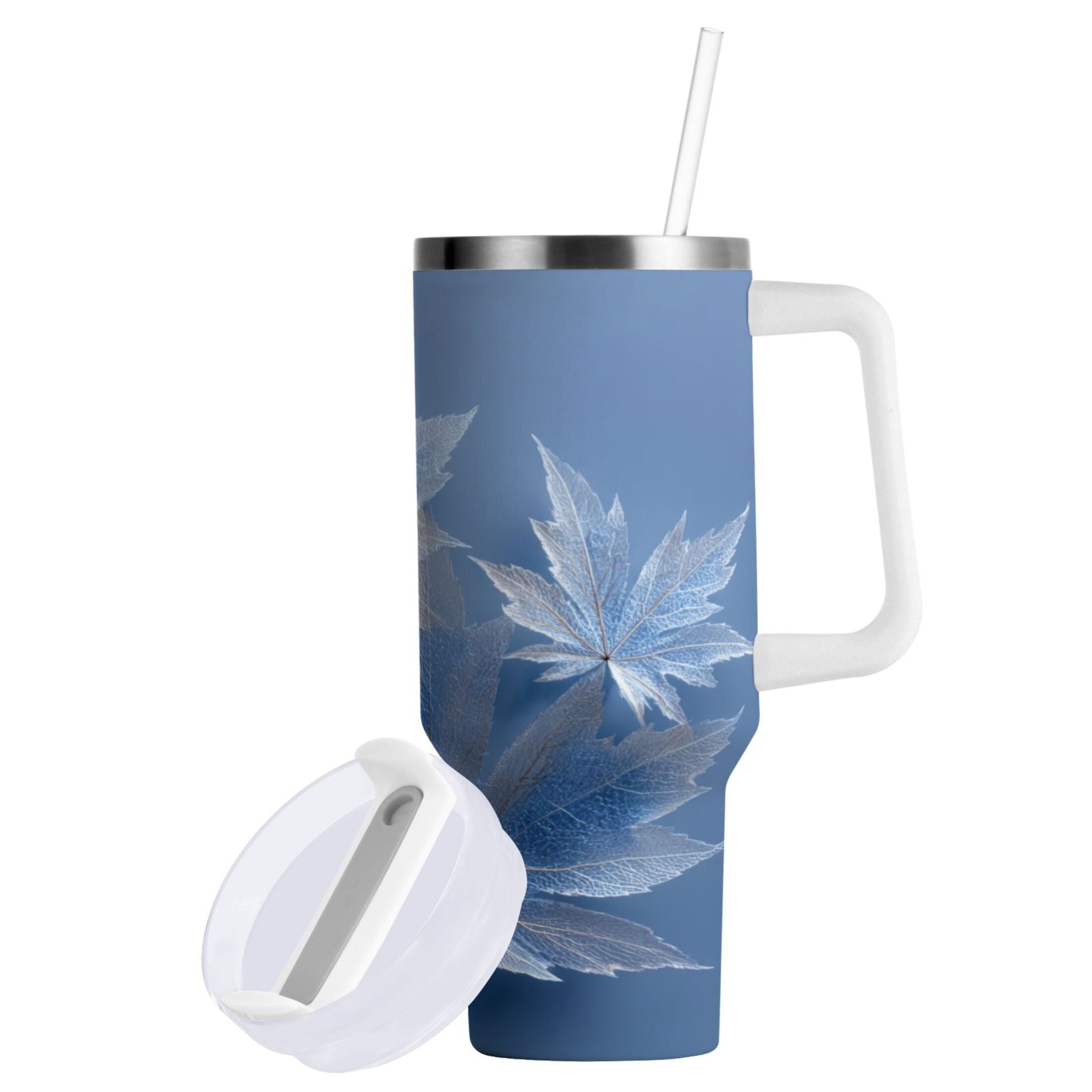 30 oz Insulated Stainless Steel Tumbler Double Wall Stainless Steel Tumbler with 2-Way Drinking Glass Mapleleaves - AAVF
