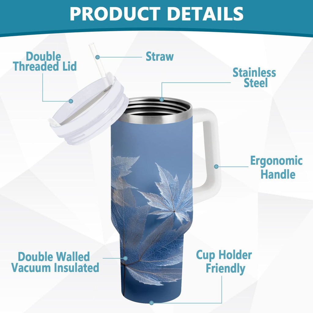 30 oz Insulated Stainless Steel Tumbler Double Wall Stainless Steel Tumbler with 2-Way Drinking Glass Mapleleaves - AAVF