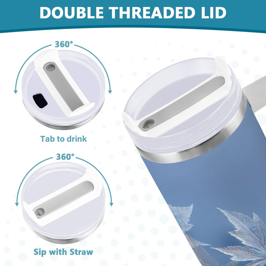 30 oz Insulated Stainless Steel Tumbler Double Wall Stainless Steel Tumbler with 2-Way Drinking Glass Mapleleaves - AAVF