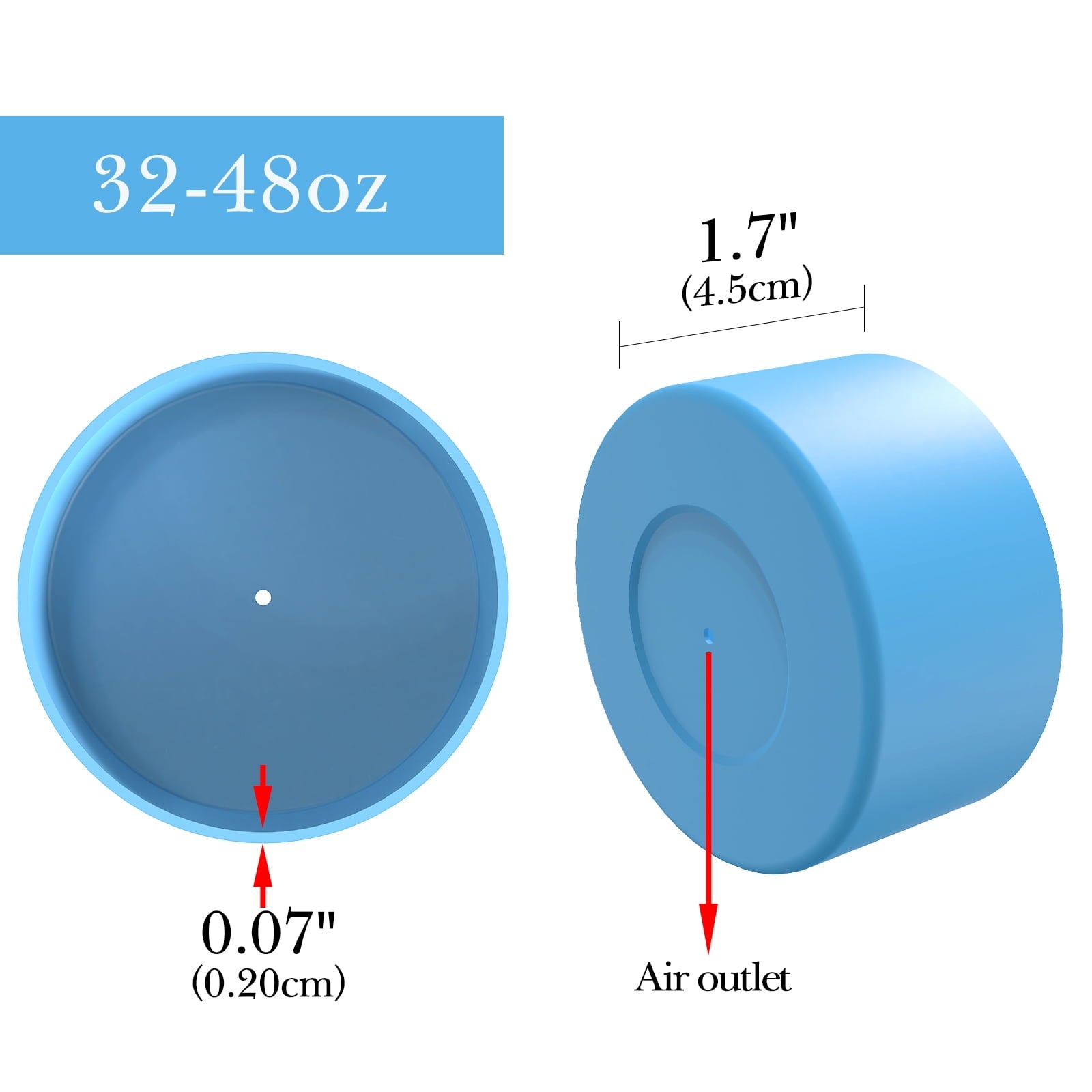 Linkidea 2 Pack Water Bottle Boot Compatible with Nalgene Sustain Wide Mouth 32oz/48oz, Narrow Mouth 32oz, Silicone Anti-Slip Bottle Bottom Bumper Protector (Blue) - UE7X