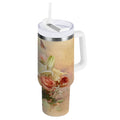 30 oz Insulated Stainless Steel Tumbler Double Wall Stainless Steel Tumbler with 2-Way Drinking Beautiful Floral Bouquet - 3Y6C