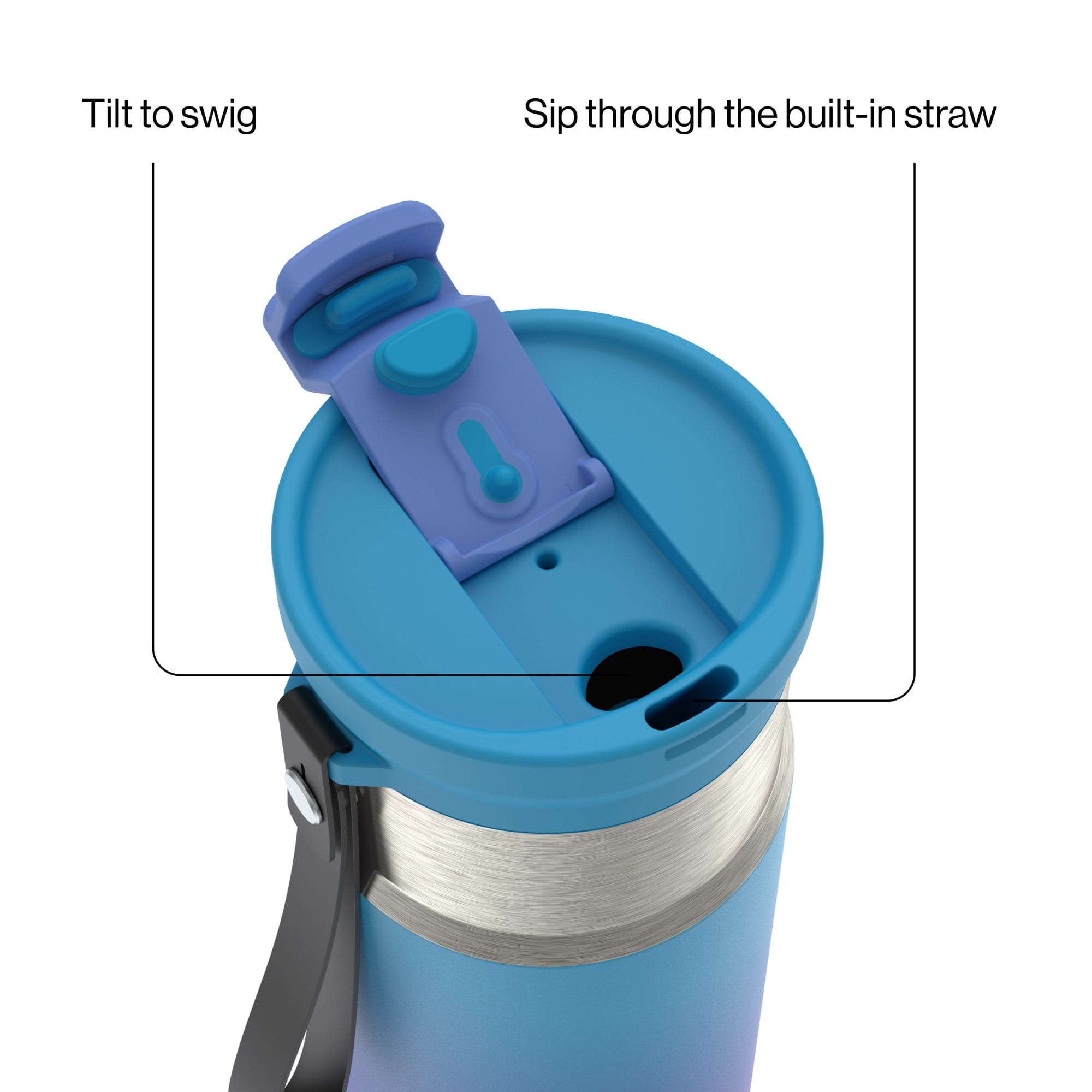 Contigo DualSip 16 oz Compact Leakproof Insulated Water Bottle with 2-Way Lid - DHJ9