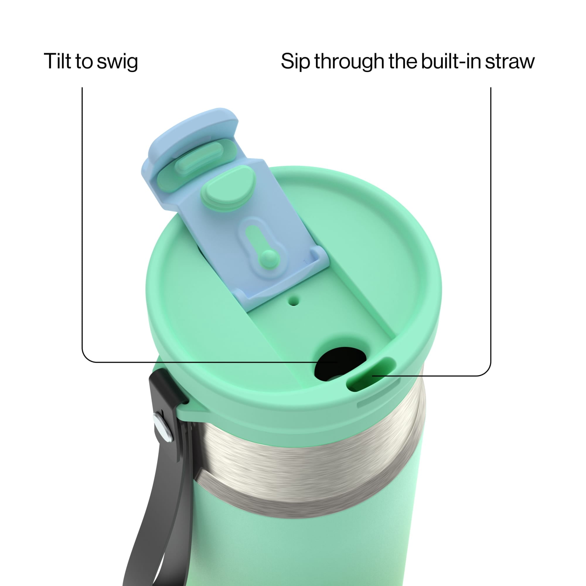 Contigo DualSip 16 oz Compact Leakproof Insulated Water Bottle with 2-Way Lid - DHJ9